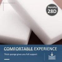 HOMCOM 15'' Small Padded Ottoman Foot Stool with Wrinkle Fabric Design, Thick Sponge Padding and Solid Base, Blue(m-6)