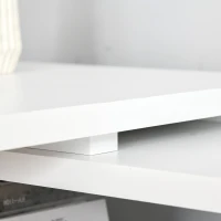 HOMCOM L-Shaped Computer Desk with Large Desktop, 3 Drawers and 5 Total Storage Shelves with Customized Assembly Options, White(m-10)