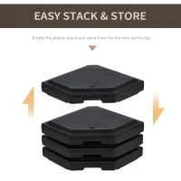 Outsunny 132 lbs Water/Sand Heavy-Duty Cantilever Offset Patio Umbrella Base Weights with Easy-Fill Spout, Black(m-8)