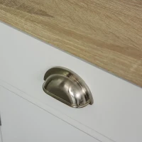 HOMCOM Wooden Storage Sideboard, Buffet Cabinet with Shelf, Wine Rack, 2 Drawers, White/Oak(m-13)