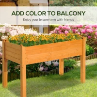 Outsunny 48" x 24" Raised Garden Bed Elevated Wooden Planter Box for Backyard, Patio, Balcony(m-4)