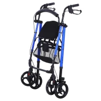 HOMCOM Foldable Medical Rollator Walker With Storage and Seat  Wheelchair(m-6)