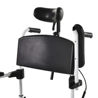 HOMCOM Personal Mobility Assist Bedside Commode Toilet Chair with 30° Reclining Backrest & Four Rolling Wheels(m-9)