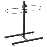 PawHut Adjustable Elevated Dog Bowls, Stainless Steel Dog Double Bowls with H-Base Raised Bowl Stand for Dogs Cats, 22.5"H(m-8)