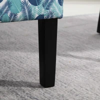 HOMCOM Linen Fabric Dining Chair with Pine Wood Legs and Sponge Padded Cushion, for Living Room, Dining Room, Leaf Pattern(m-9)