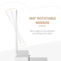HOMCOM Vanity Dressing Table with 360° Rotating Mirror and Cushioned Stool, Makeup Desk Dresser with 4 Drawers, White(m-4)