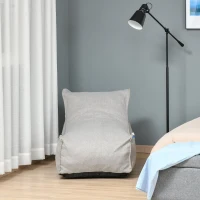 HOMCOM Bean Bag Chair, Stuffed Large Lounger for Indoors, Includes Washable Cover, Side Pockets and Backrest, for Kids and Adults, Grey(m-8)