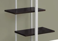 Monarch 60" Contemporary Open Concept Staggered 5 Shelf Bookshelf - Cappuccino / Silver Metal(m-3)