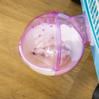 PawHut Hamster Cage, Gerbil Haven, Multi-storey Rodent House, Small Animal Habitats, Large Hide-out, w/ Water Bottle, Tubes, Exercise Wheel, Food Dish, Ramp, Shower Room, Light Blue(m-9)