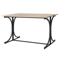 HOMCOM Folding Dining Table, Rectangular Table with Metal Frame, Space Saving for Small Kitchen, Black(m-1)