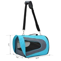 PawHut Airline Travel Carrier Pet Dog Cat Bag Mesh Crate Tote Transport Foldable(m-3)
