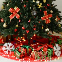 HOMCOM 6.9ft Pre-Lit Artificial Christmas Tree Hinged Spruce Xmas Tree Winter Holiday Decor 700 Lights w/ Stand Seasonal Decoration Green(m-9)