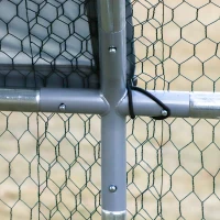 PawHut Large Chicken Coop Metal Chicken Run for Chickens with Waterproof and Anti-UV Cover, Flat Shaped Walk in Fence Cage Hen House for Outdoor and Yard Farm Use, 1.26" Dia, 9' x 24.9' x 6.5'(m-12)