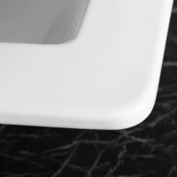 Kleankin 21.25"x 18.25" Bathroom Vessel Sink Modern Under Counter Bathroom Basin Ceramic Vanity Art Basin - White(m-12)