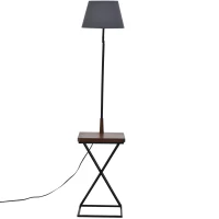 HOMCOM 65" Floor Lamp with Table Extendable and Retractable Arm E26 Steel(m-4)