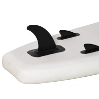 Soozier 10' x 32" x 6" Inflatable Stand Up Paddle Board with ISUP Accessories, Carry Bag, Non-Slip Deck, Adj Paddle, Pump, Leash for Adults Kids, Black and White(m-12)