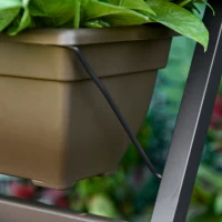 Outsunny 5-Tier Raised Garden Bed with 5 Planter Box, Outdoor Plant Stand Grow Containers with Leaking Holes for Balcony Patio Outdoor, Black(m-10)