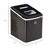HOMCOM Portable Countertop Ice Maker Machine, 9 Cubes in 8 Minutes, Ice Machine for Freezer 27lbs/24H, Automatic Cleaning with Scoop and Basket for Kitchen Home Office Bar(m-3)