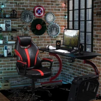Vinsetto Racing Style Gaming Chair Ergonomic High Back Computer Office Chair PU Leather with 360° Swivel Rocking Adjustable Height Padded Armrest Red(m-9)