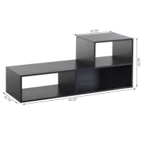 HOMCOM Versatile TV Console  Stand Cabinet Wood Bookcase Storage Shelf Convertible Bookshelf Black(m-3)