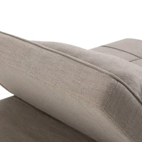 HOMCOM 4-In-1 Design Convertible Sofa Tea Table Lounge Chair Single Bed with 5-Level Adjustable Backrest, Footstool and Metal Frame for Living Room Bedroom, Light Brown(m-12)