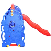 Qaba Sturdy Playground Set - Indoor/Outdoor - Blue/Red - Ages 2-7(m-7)