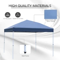 Outsunny 10’X10’ Instant Pop-up Party Tent Outdoor Activity Canopy Sun Shade Fair Beach Gazebo Shelter Commercial Tent w/ Carrying Bag(m-4)