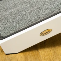 PawHut Dog Ramp Foldable with Non-slip Carpet Top Platform, Gray, White(m-7)