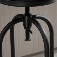 HOMCOM Set of 2 Swivel Mid-Back Barstools, Industrial Style Kitchen Stool Wooden Seat Armless with Adjustable Height ,Steel Frame(m-17)