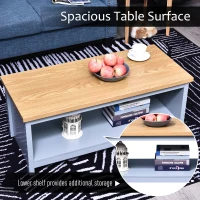 HOMCOM Coffee Table with Storage Shelf Vintage Grey(m-5)