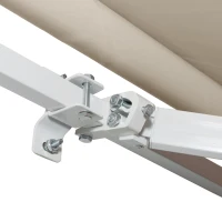 Outsunny 12' x 8' Retractable Awning Patio Awnings Sun Shade Shelter with Manual Crank Handle, 280g/m² UV & Water-Resistant Fabric and Aluminum Frame for Deck, Balcony, Yard, Cream White(m-12)