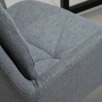 Vinsetto Office Chair Swivel Upholstered Task Chair with Double Thick Padded Backrest, Adjustable Height, Soft Cushioned Seat and 5 Wheels, Grey(m-13)