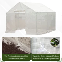 Outsunny 10' x 9.5' x 8' Outdoor Walk-In Tunnel Greenhouse with 5 Roll-Up Windows, Zippered Door, & Weather Cover(m-5)