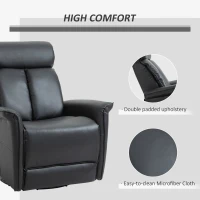 HOMCOM Modern Electronic Power Recliner with 360 Swivel Rotation, USB Charging Port and Footrest, Black(m-5)