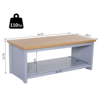 HOMCOM Coffee Table with Storage Shelf Vintage Grey(m-3)