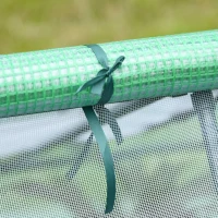 Outsunny 71" x 55" x 32" Mini Tunnel Greenhouse, Garden Planting Shed, Outdoor Flower Planter Warm House with Zipper Windows and Door, Green(m-9)