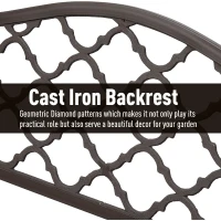 Outsunny Antique Style Cast Iron Outdoor Front Porch Bench(m-8)