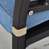 Outsunny Porch Rocking Chair Outdoor Patio Rocker Armchair with Cup Holder Cushion Steel(m-9)