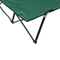 Outsunny 2 Person Folding Camping Cot for Adults, 50" Extra Wide Outdoor Portable Sleeping Cot with Carry Bag, Elevated Camping Bed, Beach Hiking, Green(m-13)
