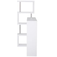 HOMCOM Modern Corner Rotating Combo L-Shaped Computer Desk with Shelves White(m-6)