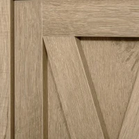 HOMCOM Sideboard, Farmhouse Buffet Cabinet with Storage Open Shelf, 2 Drawers and Open Countertop, Oak Finish(m-13)