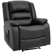 HOMCOM Vibrating Massage PU Leather Recliner Chair, Footrest with Remote Control, and 8 Massaging Points, Black(m-1)