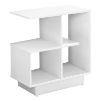 Monarch 24" Modern Wood Grain Open Shelf Elevated Base Side Accent Table - White Finish(m-1)