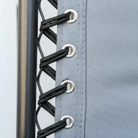 Outsunny Foldable Outdoor Lounge Chair with Footrest, Oversized Padded Zero Gravity Lounge Chair with Headrest, Cup Holders, Armrests for Camping, Lawn, Garden, Pool, Gray(m-15)