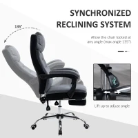 Vinsetto Office Chair High Back Computer Desk Chair 360° Swivel Adjustable Recliner Chair with Padded Armrest and Retractable Footrest(m-5)