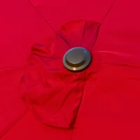 Outsunny Patio Umbrella 15' Steel Rectangular Outdoor Double Sided Market with base, UV Sun Protection & Easy Crank for Deck Pool Patio, Wine Red(m-13)