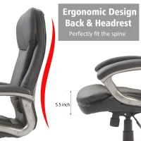 HOMCOM High Back Executive Office Chair Adjustable Tilt Black(m-5)