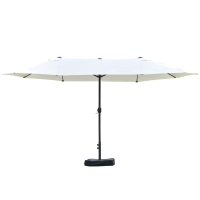 Outsunny 15' Rectangular Patio Umbrella, UV Protection, Beige