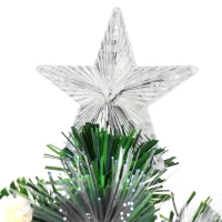 HOMCOM 3ft Tall Pre-Lit Douglas Fir Artificial Christmas Tree with Fiber Optic Ball LED Lights and 90 Tips, Green(m-12)