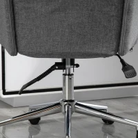 Vinsetto High Back Office Computer Chair with Breathable Fabric, Padded Armrest, and Swivel Wheels - Grey(m-18)